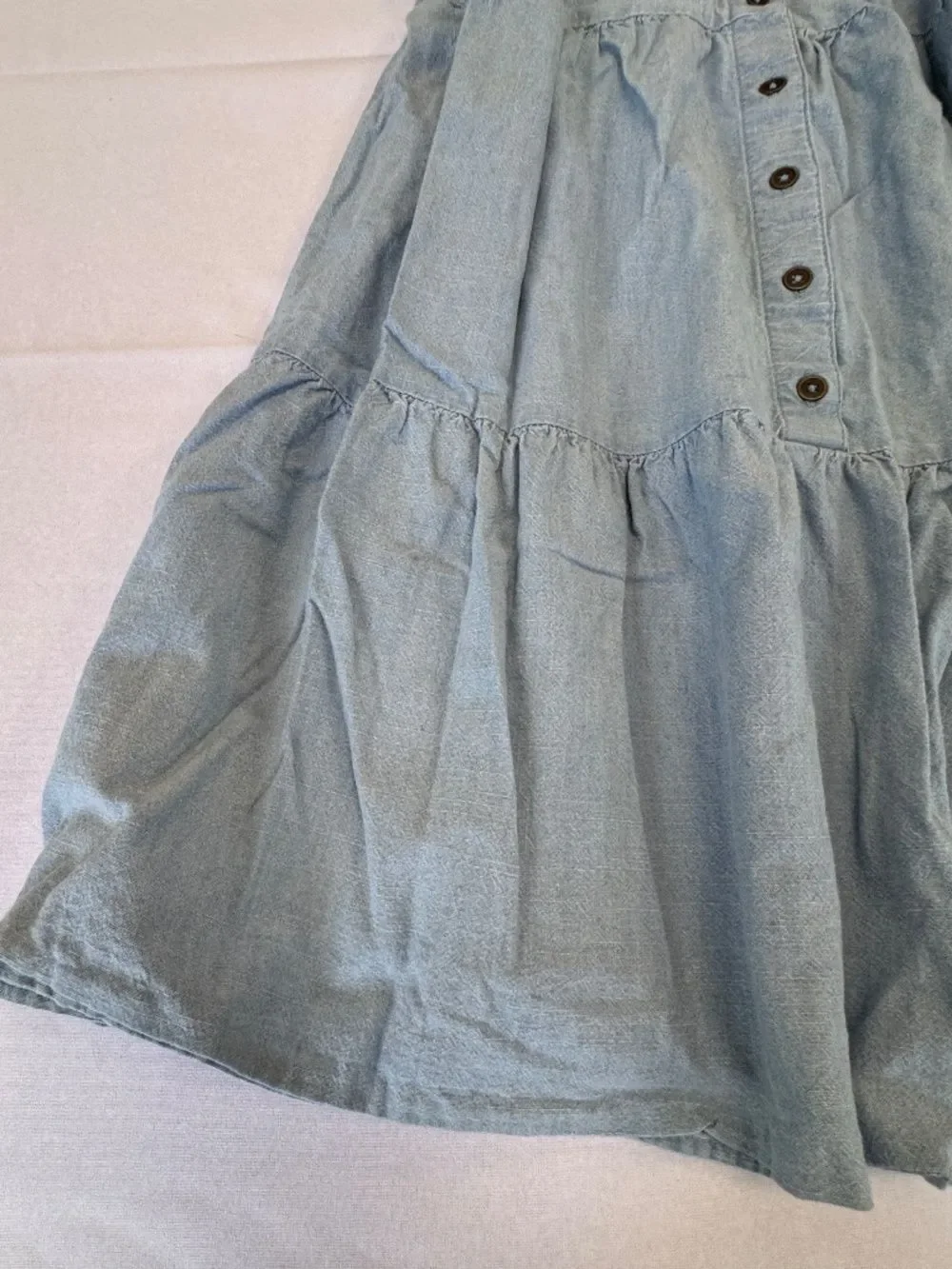 True Craft Juniors Light Wash Denim Tiered Sundress Size XS